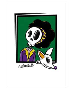 Skeletons best friend green limited poster